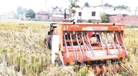 crop residue burning, gurdaspur, stubble burning, happy seeder, stubble management machines, paddy straw burning, indian express rureak page, rural page 