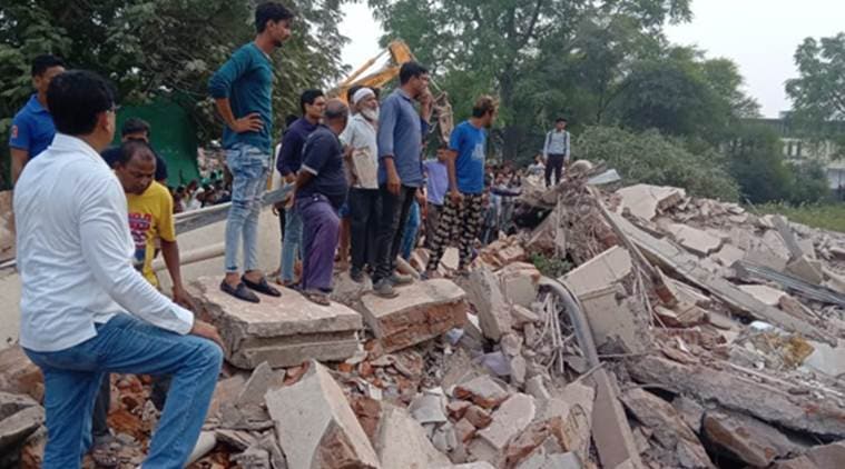 Image result for building collapsed in gujrat vadodra