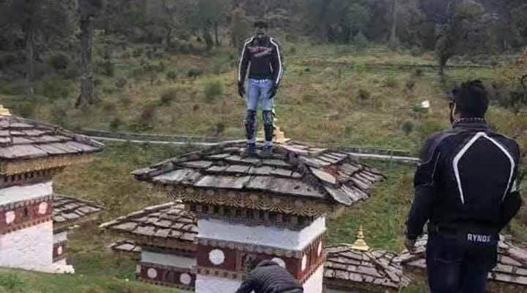 Bhutanese police detains Indian tourist for climbing atop Chorten in Bhutan
