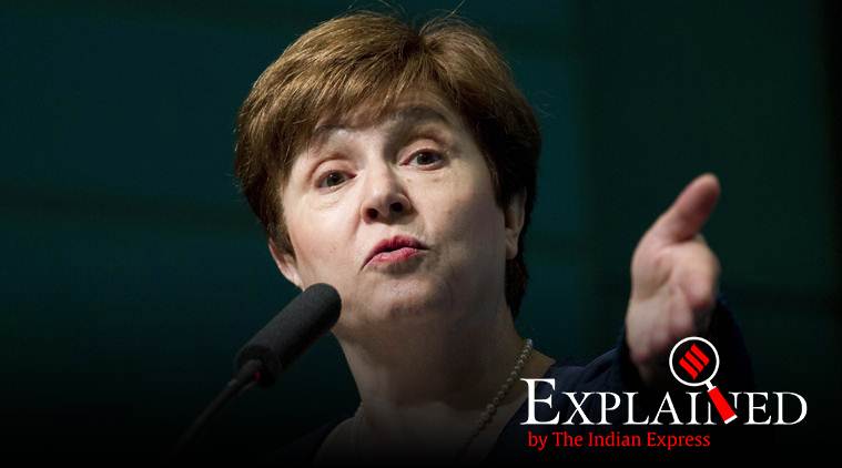india economic slowdown, imf chief on slowdown, imf chief india, Kristalina Georgieva, indian express, explained
