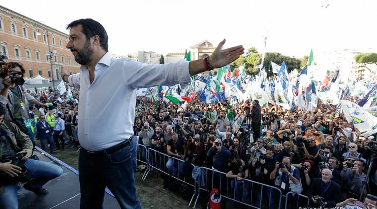 Italy’s far-right leader Salvini pledges return to power at Rome rally
