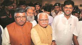 Manohar lal khattar, haryana assembly elections, Dushyant chautala, jjp, haryana chief minister oath, indian express