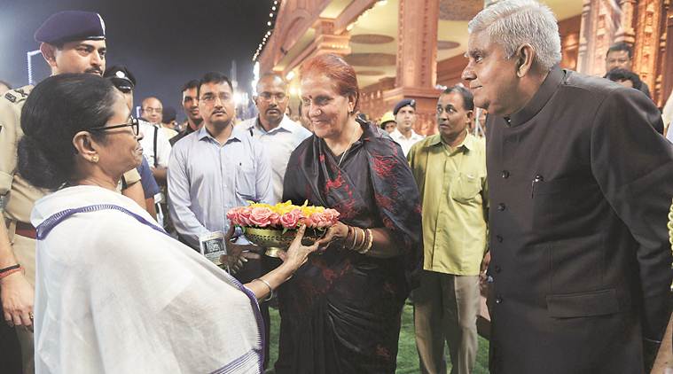 kolkata puja carnival, durja puja carnival, mamata banerjee, murshidabad murder, Governor Jagdeep Dhankhar, kolkata city news