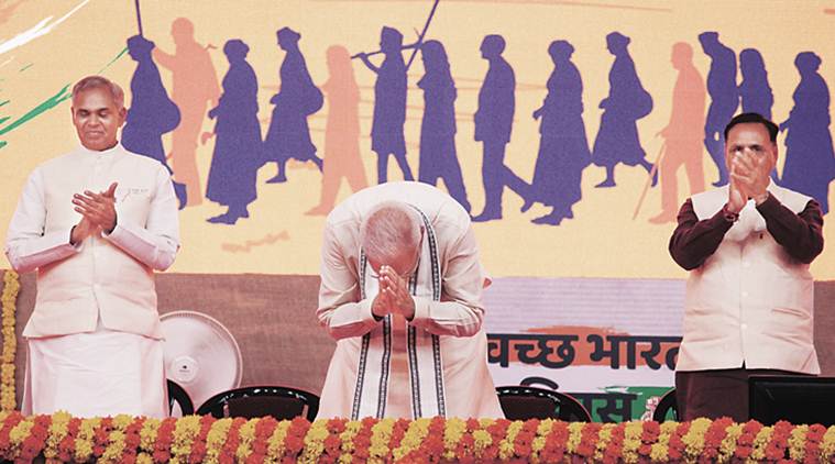modi on open defecation free, narendra modi on gandhi jayanti, modi on Swachh Bharat Diwas, modi in ahemdabad, indian express news