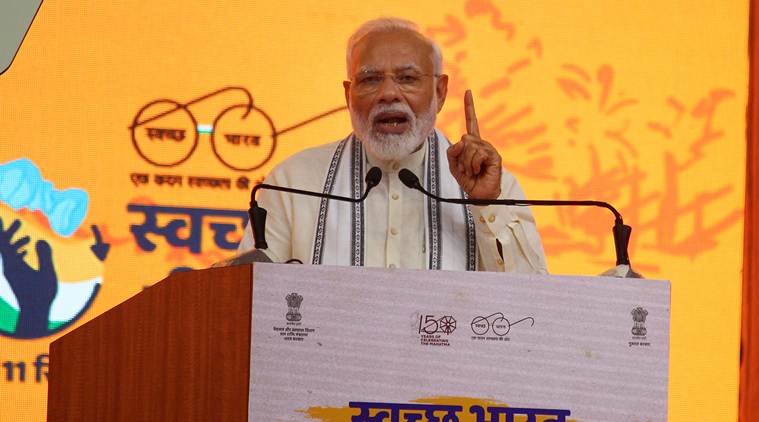 modi on open defecation free, narendra modi on gandhi jayanti, modi on Swachh Bharat Diwas, modi in ahemdabad, indian express news