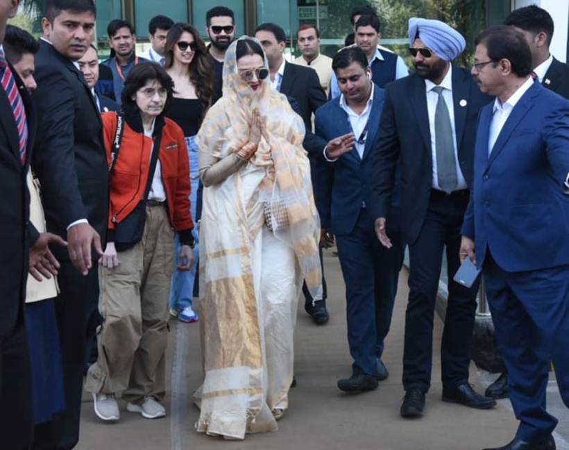 rekha birthday, happy birthday rekha, rekha white fashion looks