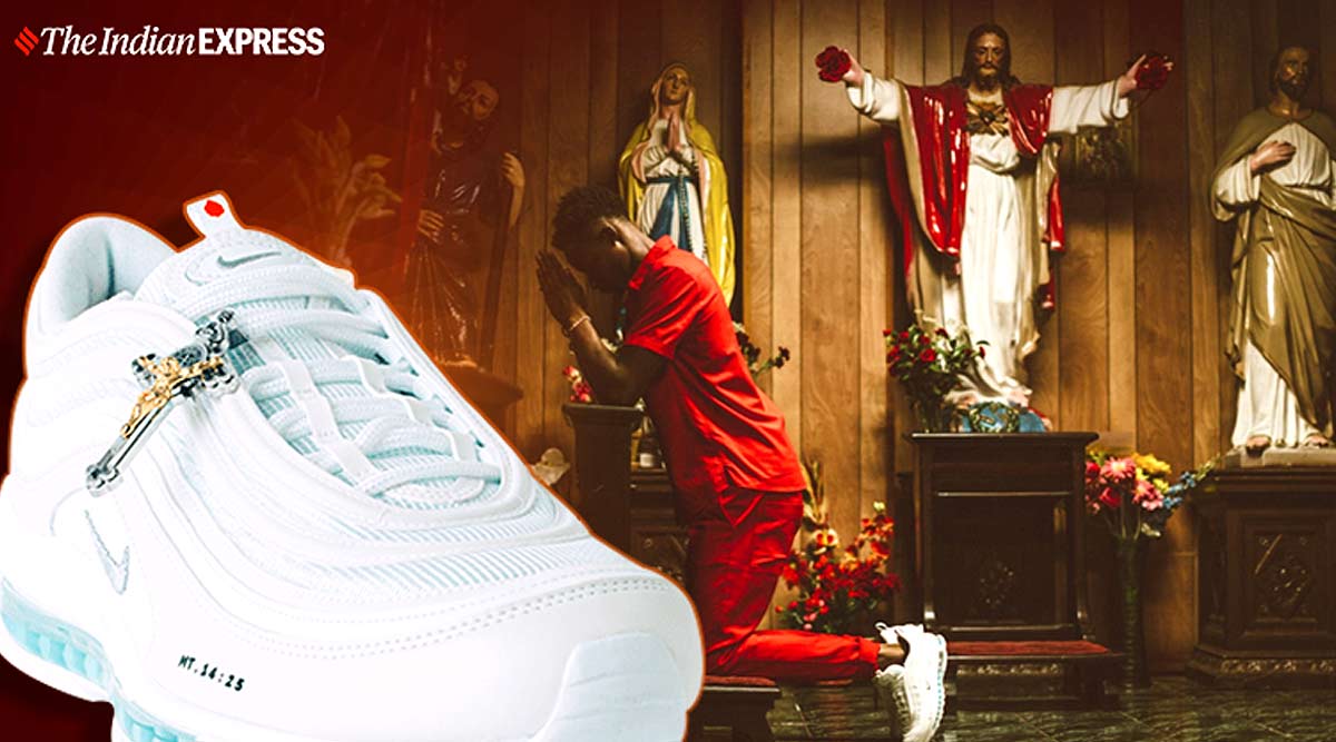 nike shoe with holy water