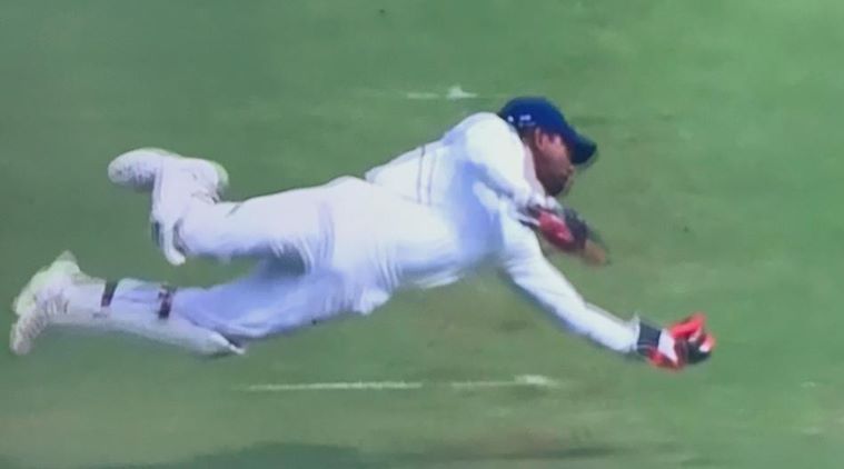 Wriddhiman Saha dismissing Theunis de Bruyn on the fourth day
