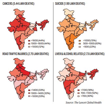 Premature deaths in India: Different causes, different states