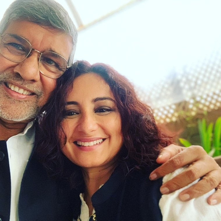 Divya Dutta with Kailash Satyarthi