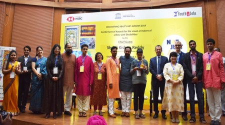 Discovering Ability Art Awards 2019, indianexpress.com, indianexpress, Paralympic Art World Cup 2019, National Abilympic Association of India, Not Just Art, Gallery for Disabled artists opens at UNESCO House,Youth4jobs, disability, disability awards, disabled artists,