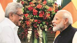 India Sri Lanka relations, Gotabaya Rajapaksa, Rajapaksa Modi meet, Gotabaya rajapaksa in India, China India relations, Sri lanka on china fear, Indian Express