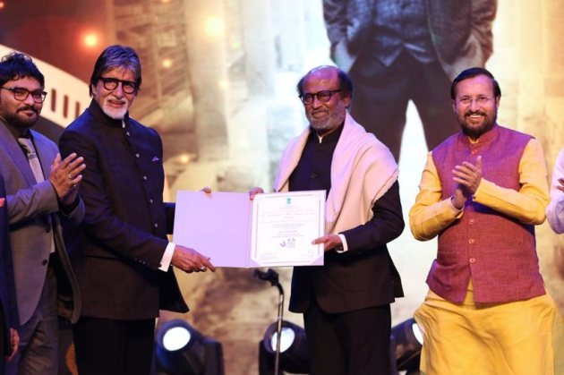 Rajinikanth awarded at IFFI 2019