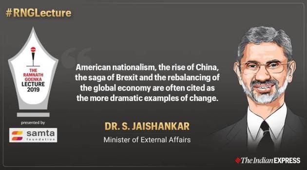 s jaishankar at RNG lecture, s jaishankar speech, external affairs minister s jaishankar, jaishankar top quotes at RNG, jaishankar on pakistan, jaishankar on kashmir,