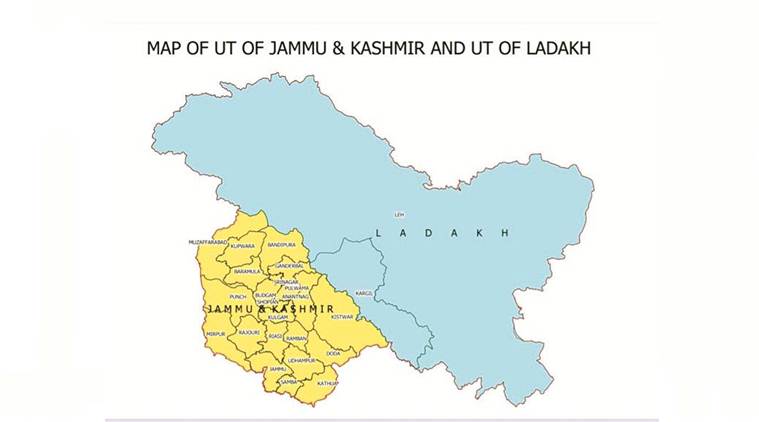 India map, new map of india, new india map, india political map, news J&K map, Ladakh map, india new map photo, indian express
