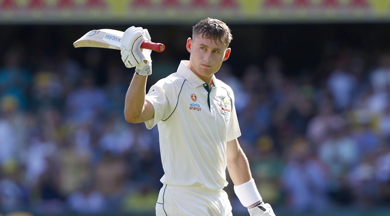 Marnus Labuschagne walks off the field after he lost his wicket for 185 runs in a test match against Pakistan in Brisbane in 2019. Photo source: AP