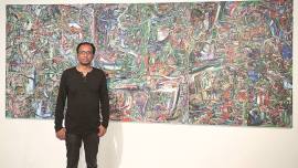 PR Satheesh, PR Satheesh artwork, PR Satheesh exhibition, PR Satheesh Mumbai artwork, indian express news