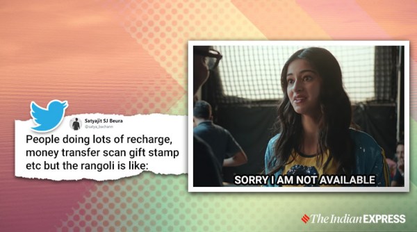 rangoli stamp google pay, rangoli stamp g pay, stamp wali diwali, google pay diwali stamps, how to get rangoli stamp, rangoli stamps jokes, funny news, viral news, indian express