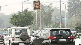 Radar speed display boards, chandigarh Radar speed display boards, chandigarh motion sensors, chandigarh traffic, chandigarh news