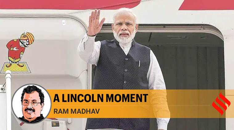 Prime Minister narendra modi, ram madhav on modi, kashmir, article 370 news, bjp modi, abraham lincoln, modi-lincoln, indian express opinions
