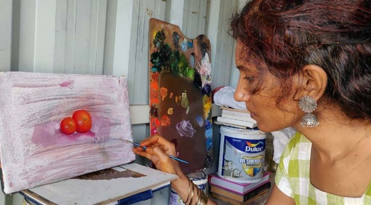 Chennai, Nude art, Figurative painting, Ramya Sadhasivam, Indian artist, painting, oil painting, composition, lighting, Indian painting artsit, Nude Painting, Indian Express News, Chennai News, Tamil Nadu