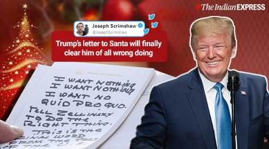 donald trump, trump impeachment hearing, Gordon Sondland testimony, trump sharpie note Gordon Sondland testimony, trump i want nothing note, trump i want nothing meme, trump no quid pro quo memes, viral news, world news, indian express