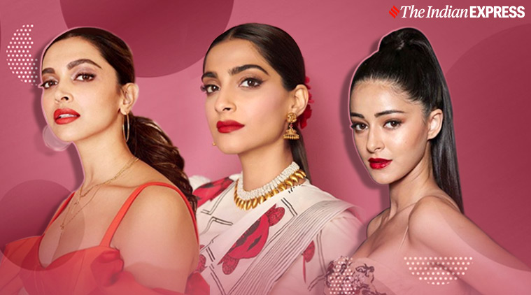 red lipsticks, how to find the right red lipstick, red lipshades options, how to apply lipstick, sonam kapoor photos, deepika padukone photos, ananya pandey photos, celeb fashion, makeup tips, indian express