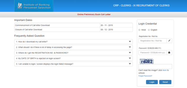 IBPS clerk admit cards, clerk admit cards, IBPS Clerk prelims hall ticket, IBPS clerk admit cards 2019, IBPS admit cards, IBPS Clerk prelims admit card, ibps.in