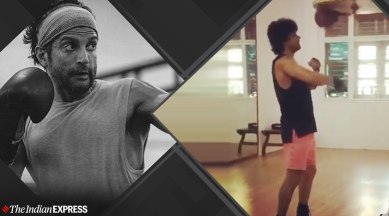 farhan akhtar, farhan akhtar fitness, indianexpress.com, indianexpress, farhan akhtar toofan, toofan training, fitness goals, farhan akhtar films, farhan akhtar boxing, speed bag training, what is speed bag, boxing benefits,