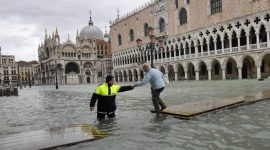 venice flood, venice water level rise, venice deluge, venice tide, world news, indian express
