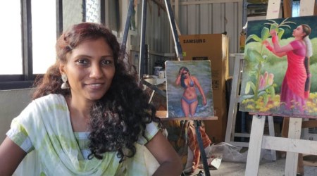 Chennai, Nude art, Figurative painting, Ramya Sadhasivam, Indian artist, painting, oil painting, composition, lighting, Indian painting artsit, Nude Painting, Indian Express News, Chennai News, Tamil Nadu