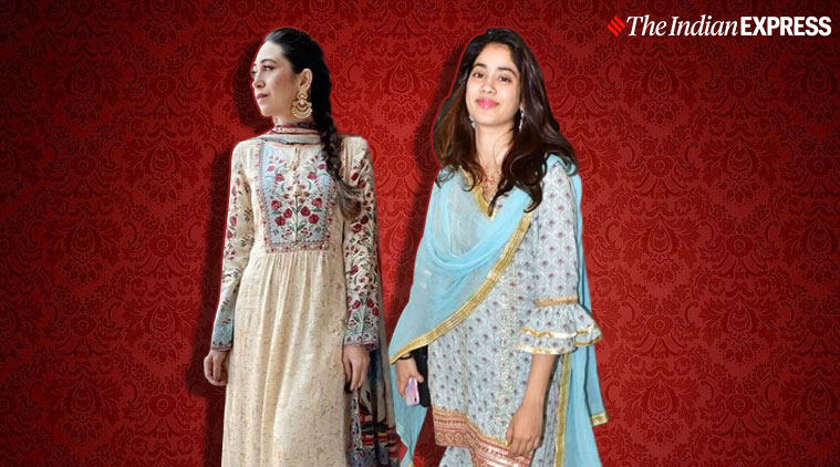 Karisma Kapoor, Karisma Kapoor ethnic wear, janhvi kapoor ethnic wear, weddings season bollywood inspiration, indian express