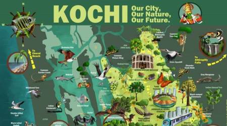 The new illustrated natural assets map of Kochi. (Courtesy ICLEI)