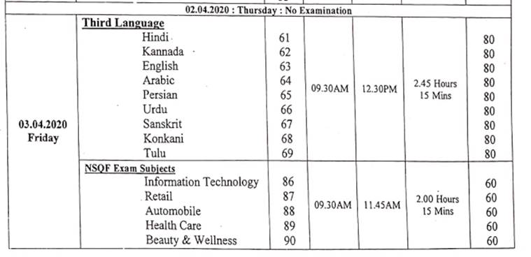 Karnataka Sslc Board Exam Timetable Released Education News The