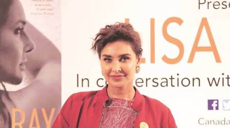 Lisa Ray at the book launch in Delhi. 
