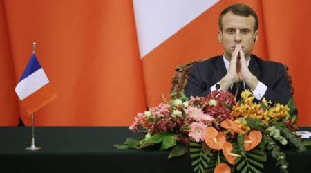 Emmanuel Macron, NATO, Emmanuel Macron says NATO braindead, donald trump, indian express