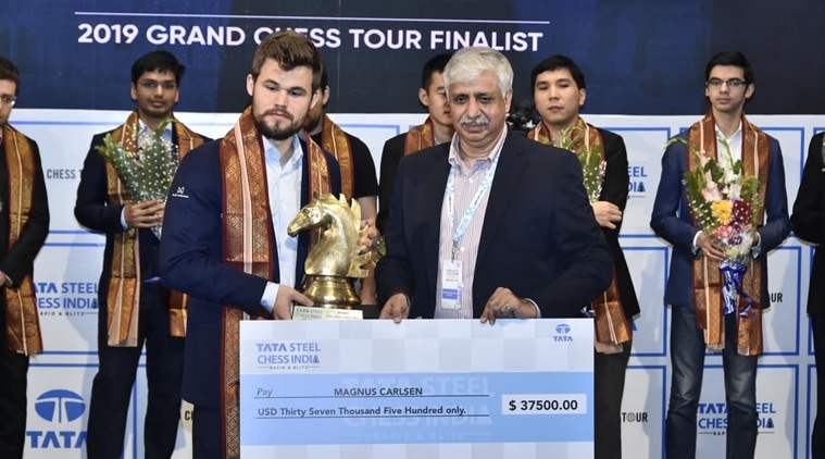 Magnus Carlsen vs Hikaru Nakamura, Tata Steel Chess India Rapid 2019