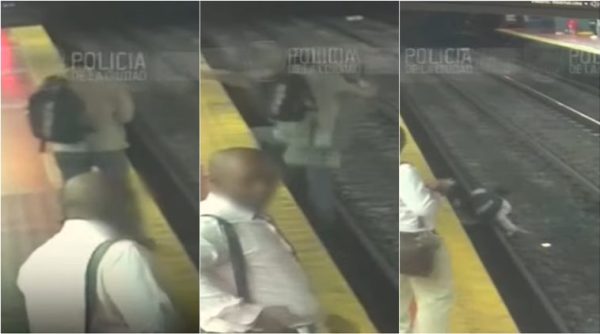 Man distracted by phone falls onto train tracks in Argentina