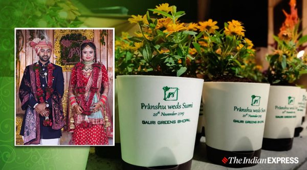 green initiative, Eco friendly wedding, sustainable wedding, indian weddings, weddings, Bhopal, potted invites, green wedding, trending, indian express, indian express news