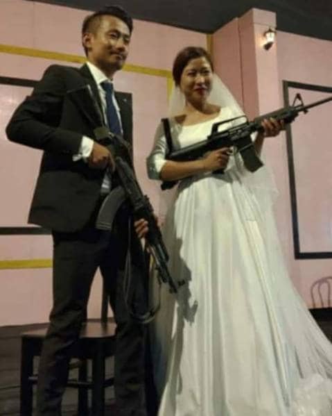 Nagaland Home Minister's son, his wife land in trouble for brandishing firearms at wedding