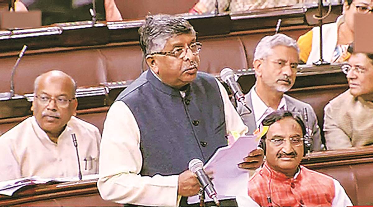 Personal Data Protection Bill, Data Protection Bill Rajya Sabha, Parliament privacy bill, what is data protection Bill, ravi shankar prasad on data privacy, data security, Indian Express