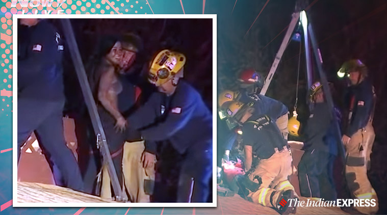 Girl stuck in chimney, Teenager rescued after getting stuck in chimney, Trending, Indian express news