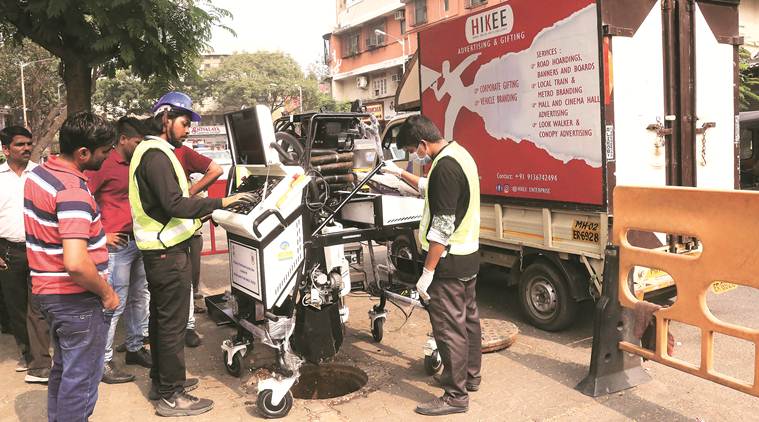 BCM robots, robots to clean manholes, BMC robots to clean manholes, Mumbai manholes, Mumbai news, City news, Indian Express