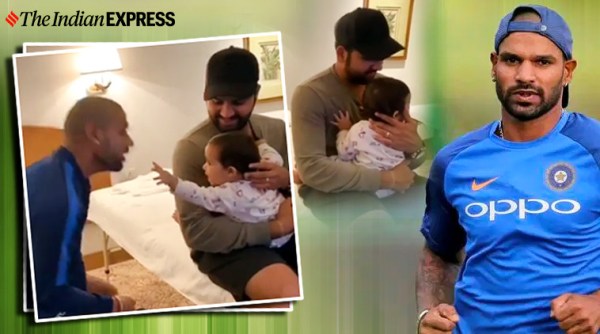 shikhar dhawan, Rohit sharma, rohit sharma daughter, rohit sharma daughter viral video, india, indian cricket team, trending, indian express, indian express news