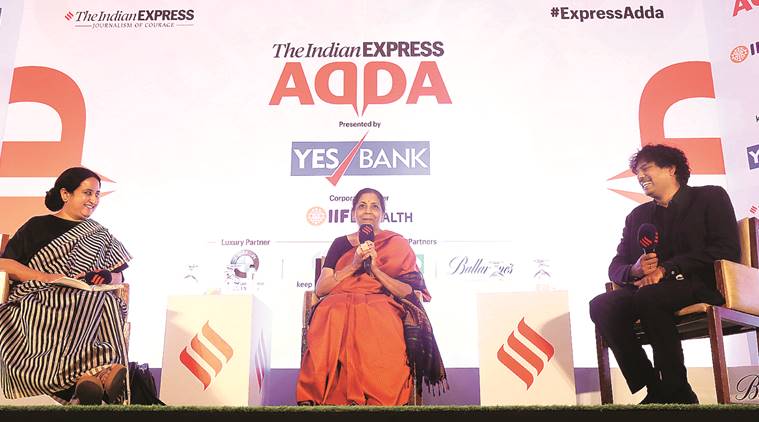 Express Adda, Express Adda with Nirmala Sitharaman, Nirmala Sitharaman Express Adda, Nirmala Sitharaman, Opinion, Indian Express
