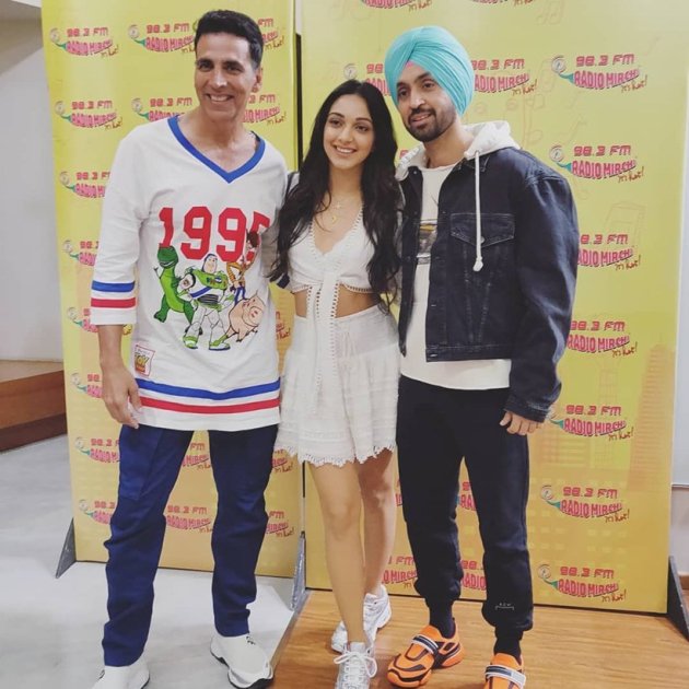 akshay kumar with kiara advani and diljit dosanjh