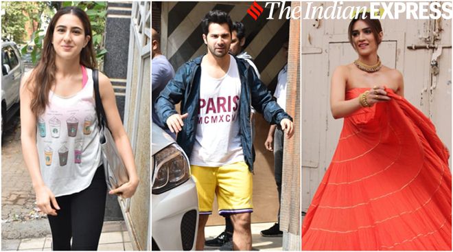 Celeb Spotting Sara Ali Khan Kriti Sanon Varun Dhawan And Others