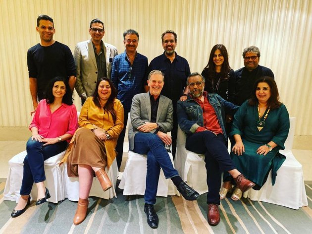 farah khan with vikramaditya motwane, vishal bharadwaj, rajkumar hirani