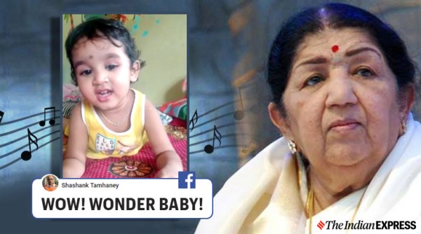 Toddler singing Lag Jaa Gale, Lag Jaa Gale, Lata Mangeshkar, Toddler singing Lata Mangeshkar song, Trending, Indian Express news