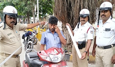 Bhopal traffic police, Bhopal bike riders without helmet, Bhopal bike riders write essay, Bhopal news, city news, Indian Express